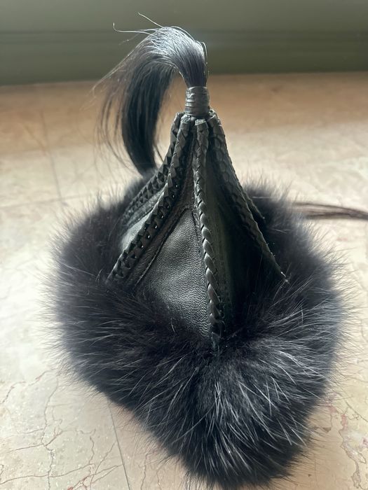 Caciula blana naturala piele naturala