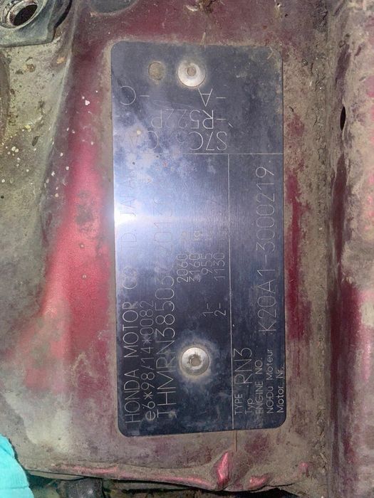 Motor K20A1,156cp