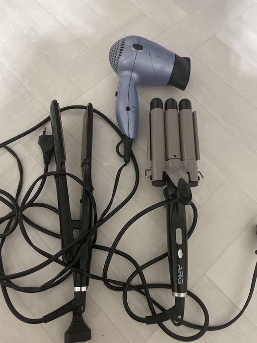 Плойка тройная для волос фен , утюжок