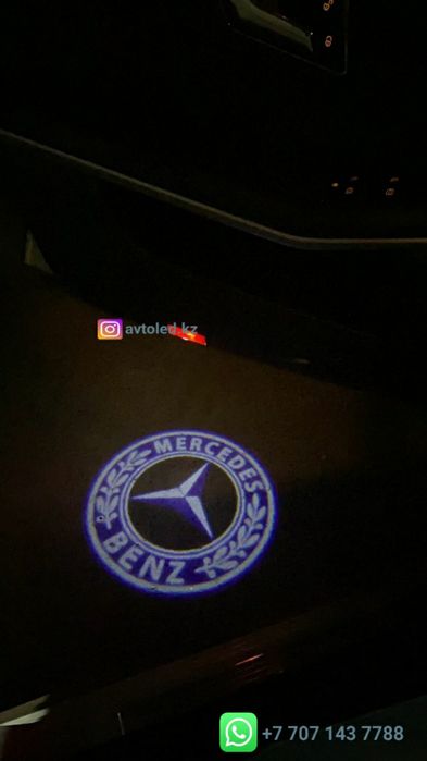 Мерседес W210 W124 подсветка двери лого авто LED подарок мужчин