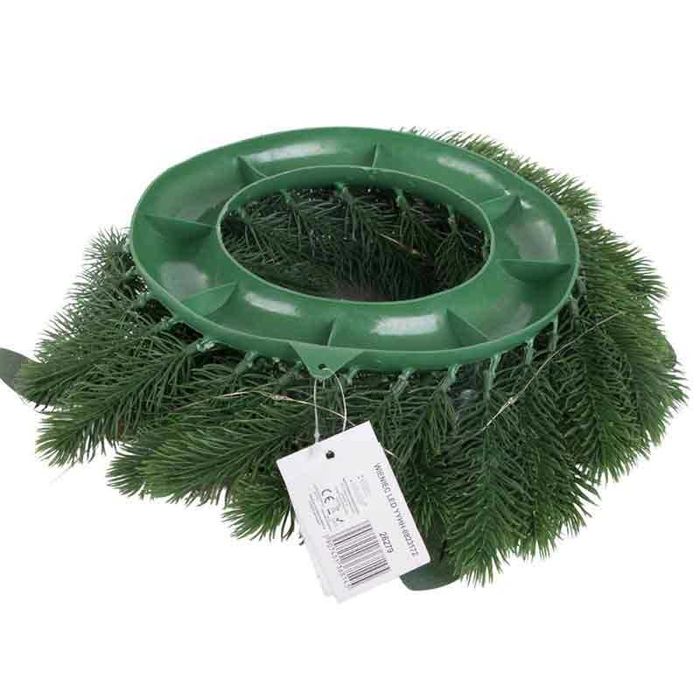 Коледен LED венец с орнаменти, 20 см