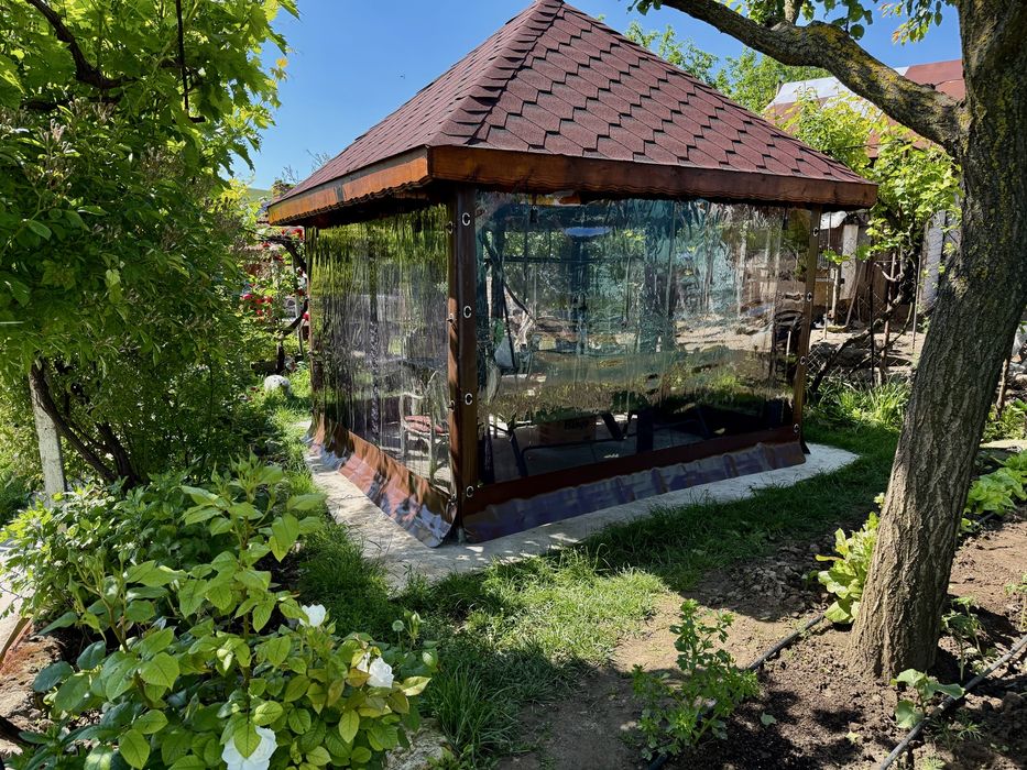 Ветроупорни завеси PVC кристал винил сенници акрилен плат барбекю навес найлон ветробран