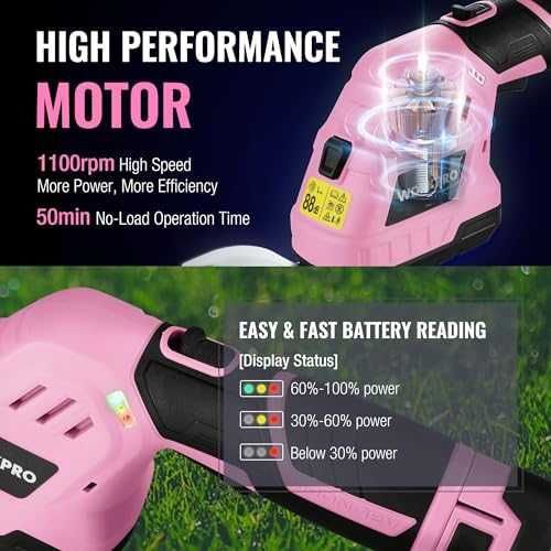 WORKPRO 2-в-1 акумулаторна ножица за трева и храсти 12V
