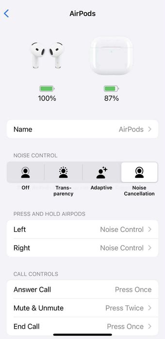 Безжични слушалки Airpods 4 с ANC