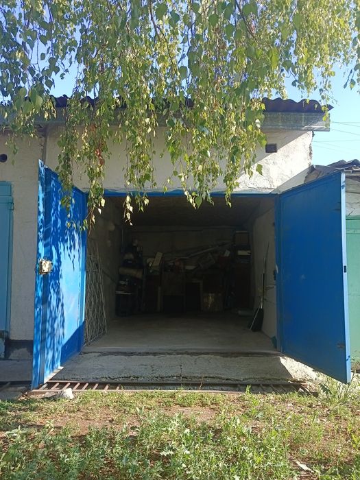 Гараж во дворе дома, с кельдымом