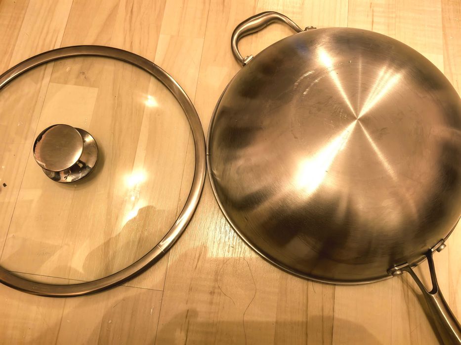 Тиган уок, неръждаема стомана, 30.5 см диаметър, с капак