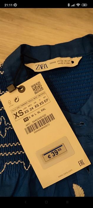 Bluzita Zara, noua cu eticheta, deosebita, model actual, bumbac