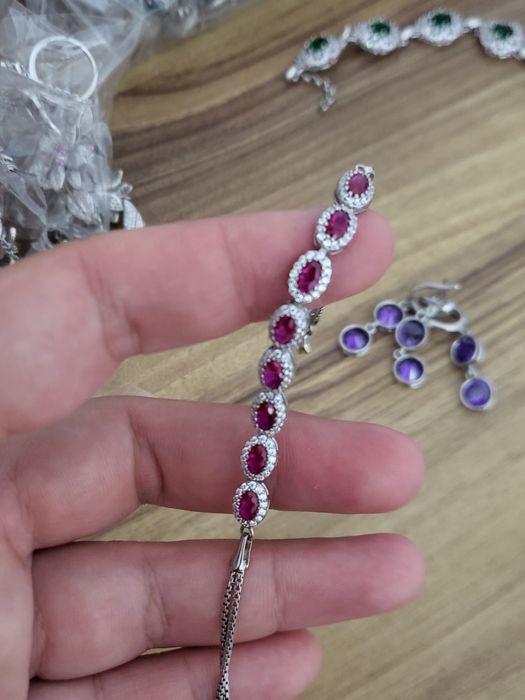 Bijuterii din argint pur 925 cu zircon și pietre naturale