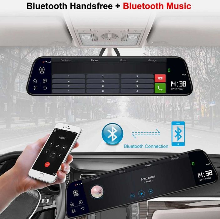 Oglinda pentru masina cu camera auto 4G FHD 1080p Smart Car DVR