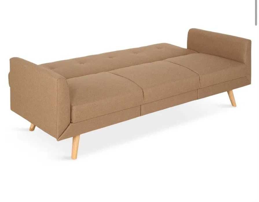 Canapea extensibilă 3 locuri – bej, material textil