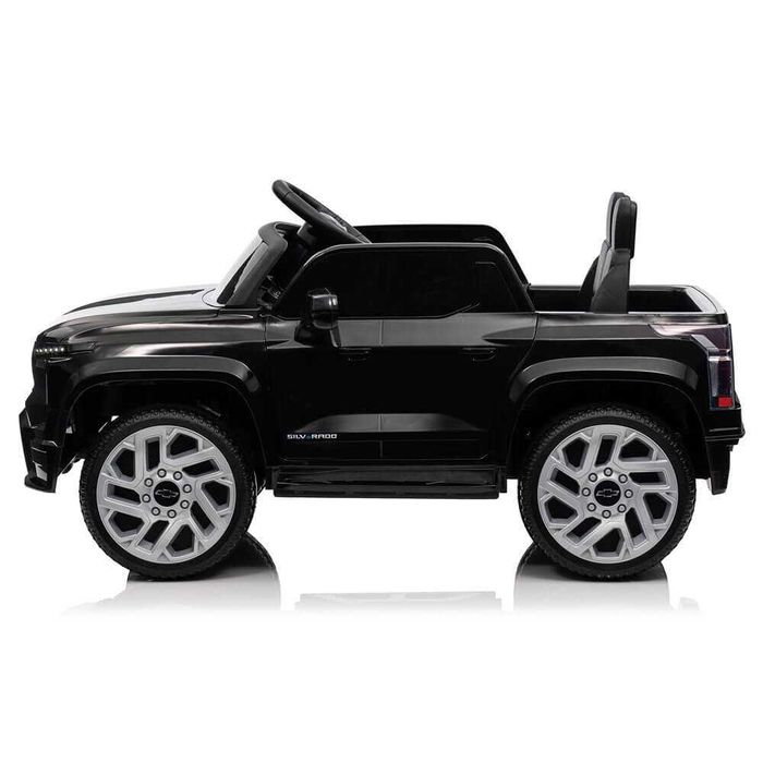 Masinuta electricaChevrolet Silverado negru,CADOU:Nr auto personalizat