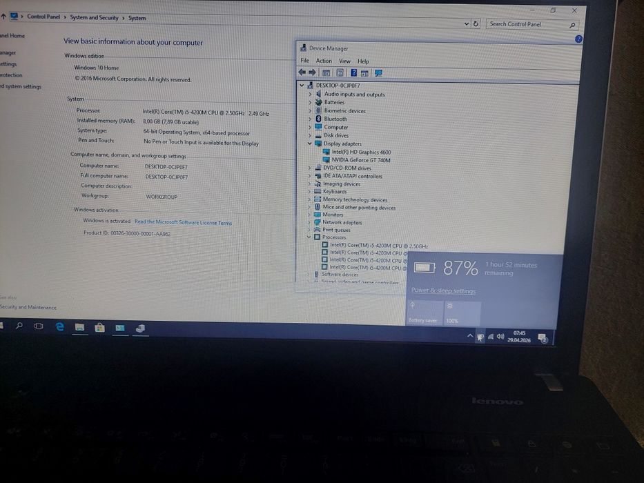 Laptop Lenovo Thinkpad Edge E540