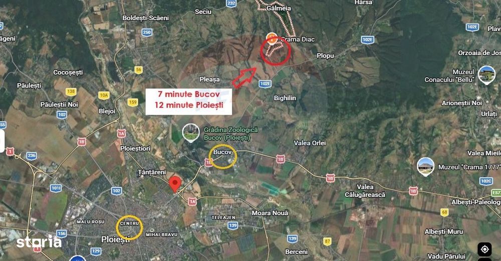 Teren 1.018 la 15 min de Ploiești | premium | zona dealuri