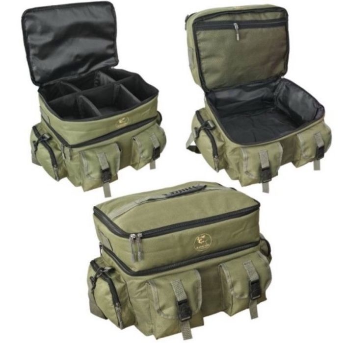 Geanta accesorii pescuit la crap Baracuda B34, 48x33x30 cm, verde