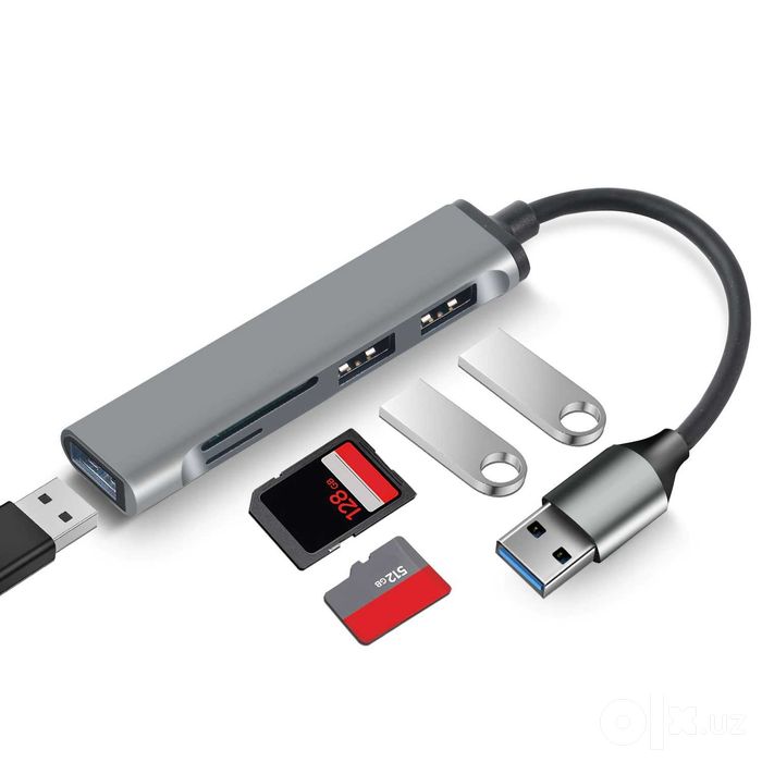 USB 3.0 и Type-C концентратор 8 в 1 (mini док-станция)