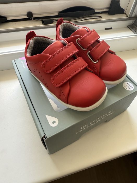 Нови детски кожени обувки за прохождане Bobux Grass Court Red номер 20