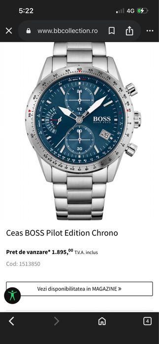 Vand ceas hugo boos pilot edition  chrono 1.500 negociabil !