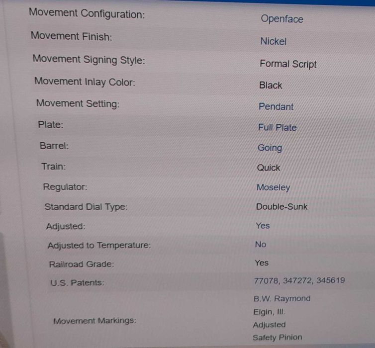 Ceas de buzunar Elgin pt.  caile ferate  15 rubine in inele de aur