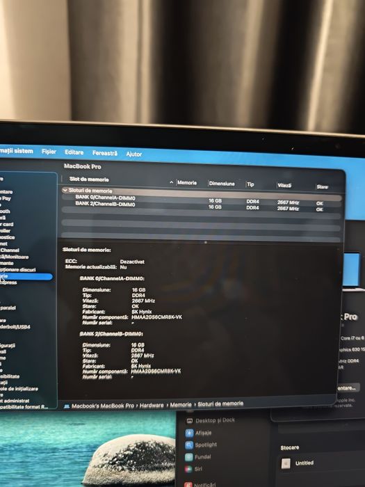 Laptop Apple Macbook Pro i7 16inch 32gb RAM,  2019