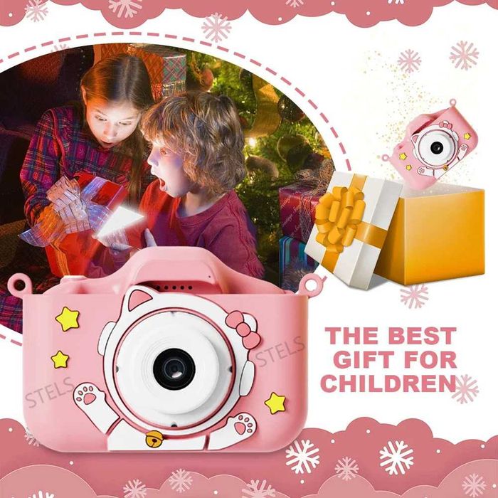 Детски фотоапарат STELS X300 + 16GB карта, Селфи, Full HD, Игри