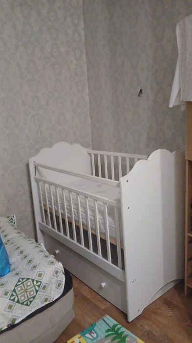 Детский кровать с матрасом