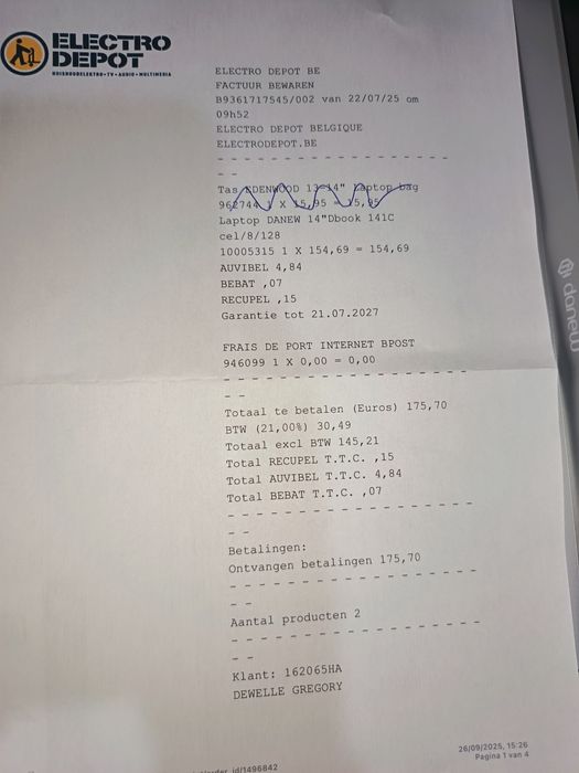 Vând laptop nou donew