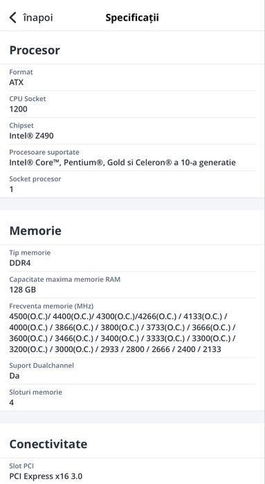 Vand Placa de baza Gigabyte Z490 UD, Socket 1200 Intel