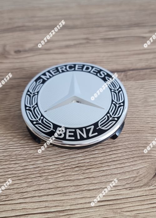 Капачки за джанти Mercedes 75мм черен кант комплект 4бр