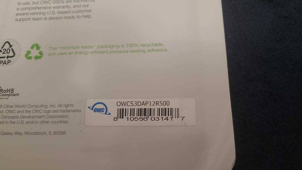 Unitate SSD pentru MacBook Pro cu ecran Retina , 500GB OWC Aura Pro 6G