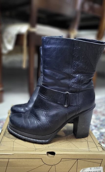 Зимний ботильон кожаный, 37р.