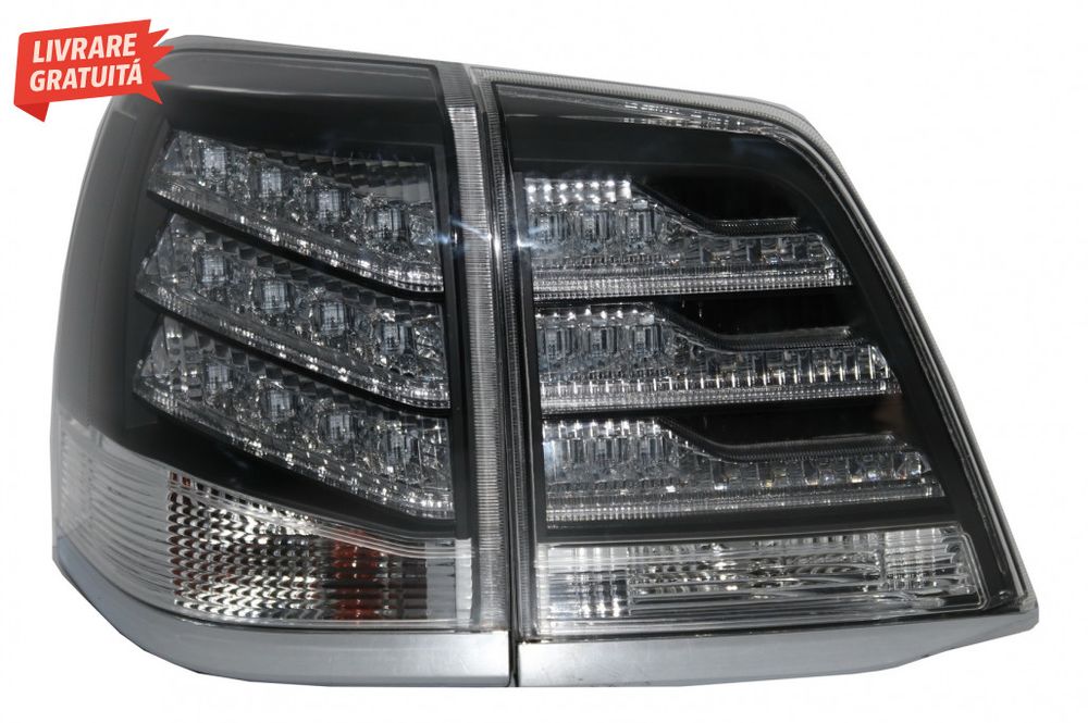 Stopuri LED Alb si Negru Toyota Land Cruiser FJ200 J200 (2007-2011)