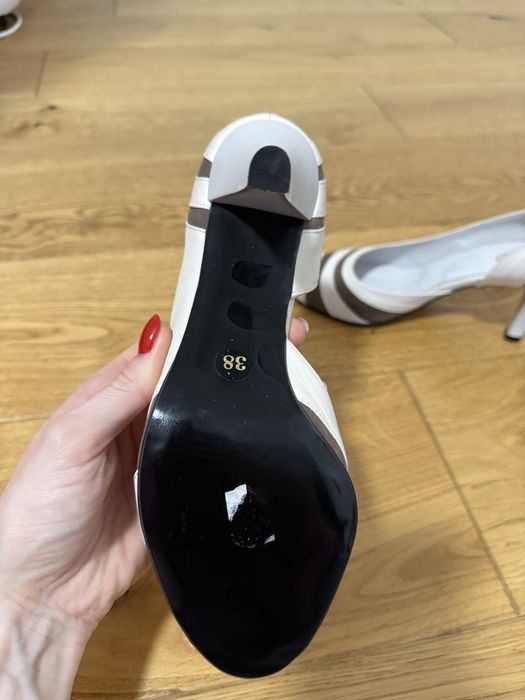 Pantof deschis, piele, bej, 38