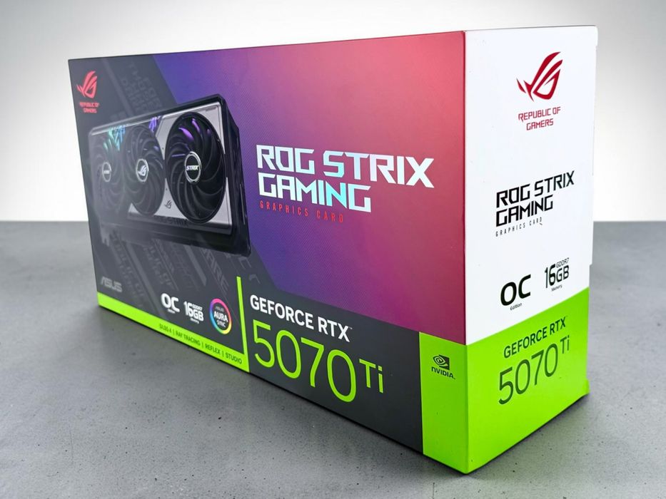 Видео карта ASUS ROG Strix GeForce RTX 5070 Ti OC 16GB GDDR7 ЧИСТО НОВА!