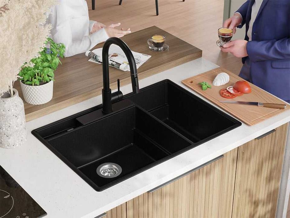 Графит кухненска гранитна мивка Париж 80 Work&Store 780 x 530 мм