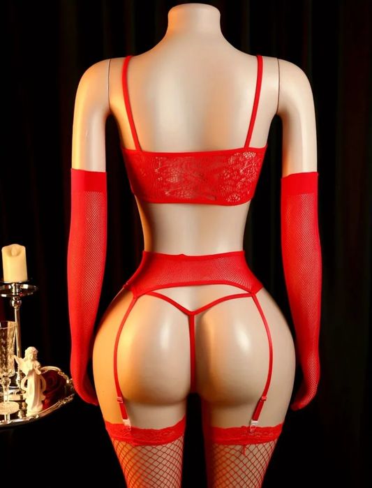 Дамско еротично бельо червен цвят