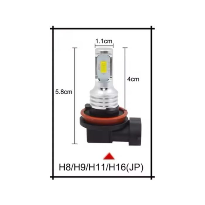 2 БРОЯ LED Диодни крушки H11 H8 100W 12V +100% повече светлина