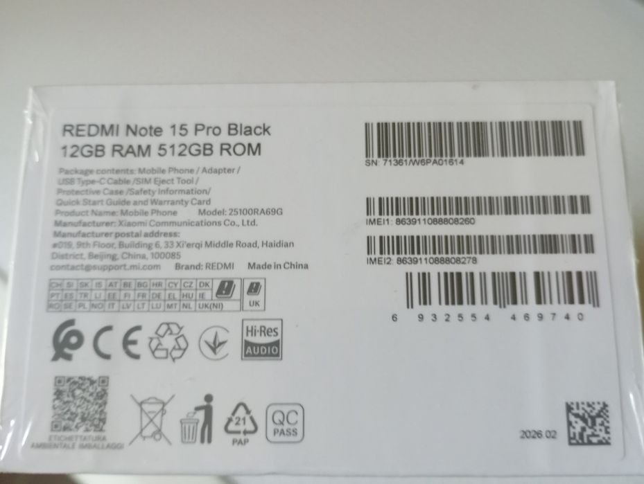 Смартфон Xiaomi Redmi Note 15 Pro 12/512