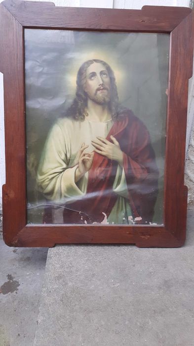 Icoane foarte vechi litografiate mari cu rama