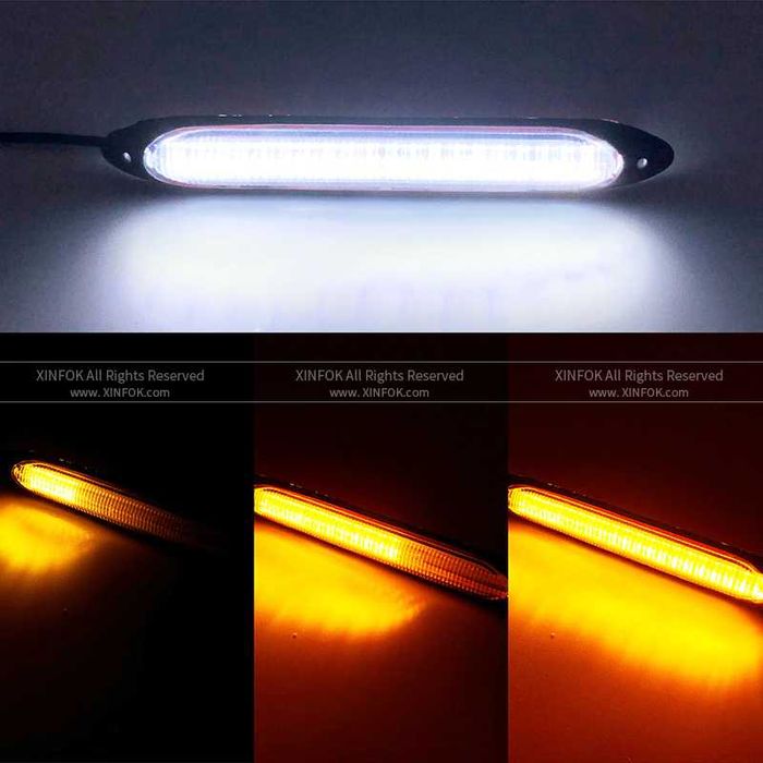 Дневни светлини №3574-2 LED 2бр. DRL с бягащ мигач -23.5см.