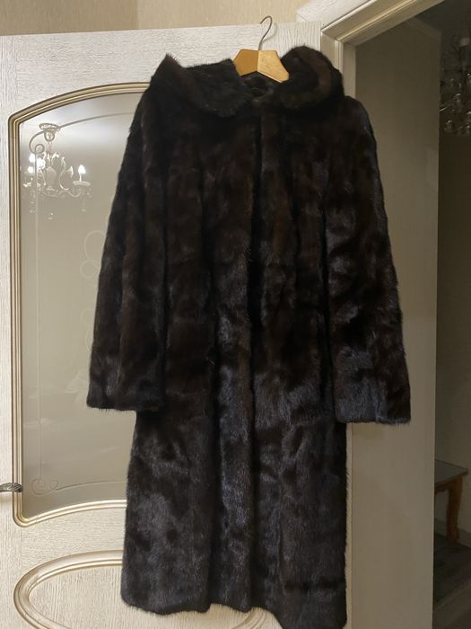 Норковая шуба с капюшоном