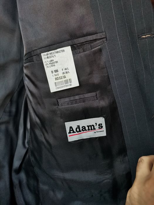 Costum barbati bleumarin cu dungi Adam's