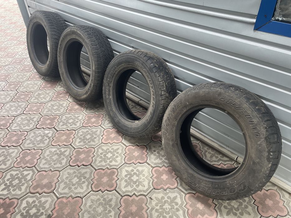 2 шины липучки зимние 225/65/17, летние шины 2 разные 215/70/16