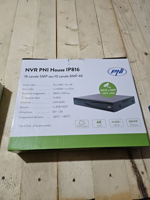 Camere PNI IP55+Hdd 2Tb+NVR IP816 ca Noi, Garantie