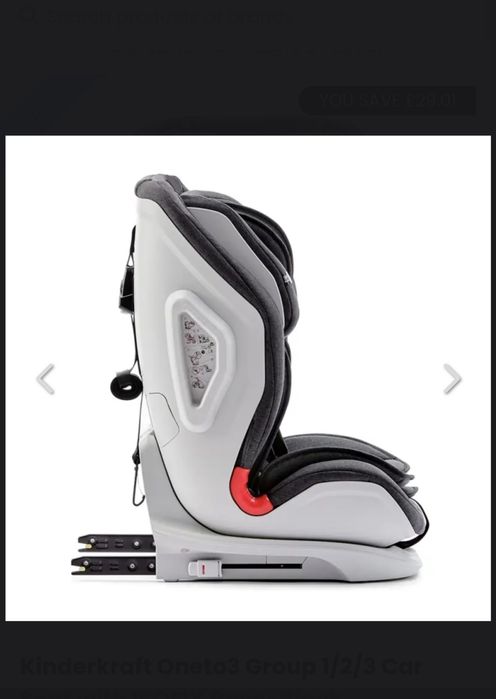 Столче за кола KINDERKRAFT Oneto3 (9-36 кг) сиво-черно ISOFIX