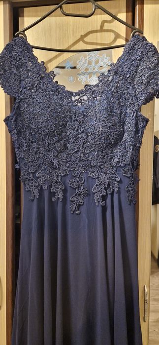 Rochie dama eleganta nunta marime mare 4xl 48 50 bleumarin