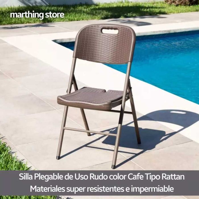 Стол, Сгъваем, метална основа, 2 цвята