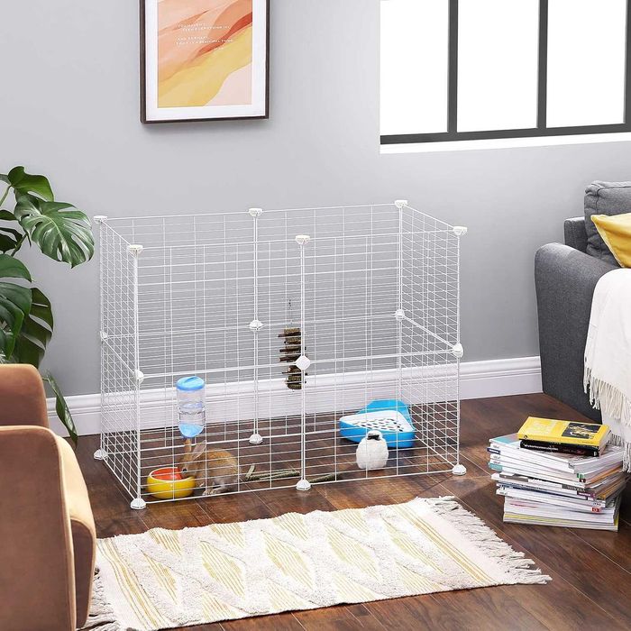 Tarc pentru animale mici Songmics, 143 × 73 × 46 cm, alb