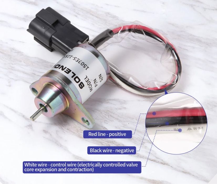 Opritor Stop Motorina Solenoid Supapa Valva Kubota Yanmar John Deere