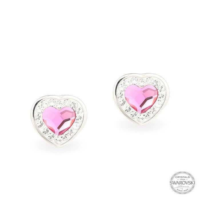 Дамски Сребърни Обеци с Кристали Swarovski Подарък за Абитуриентски Бал!