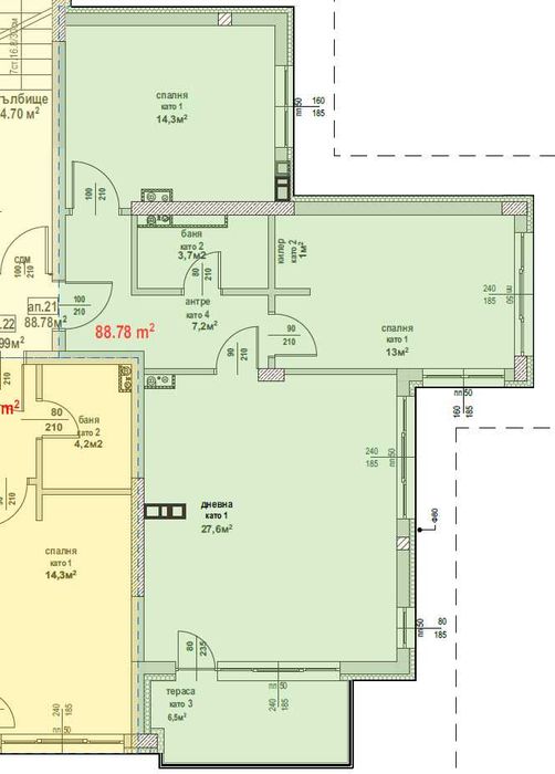 Продава се Тристаен апартамент в Стара Загора, Железник - център - 102 кв.м за 677 €/кв.м - Снимка #3